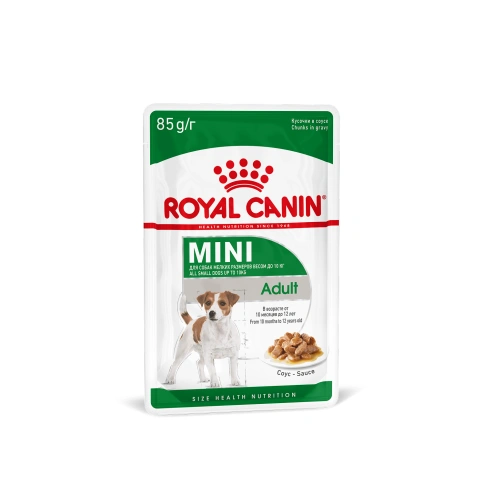 Влажный корм Royal Canin Mini Adult в соусе для взрослых собак мелких пород старше 10 месяцев, пауч, 85 г фото 19