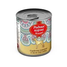 Влажный корм Родные корма нежные сердечки куриные в желе для собак, 240 г фото 1