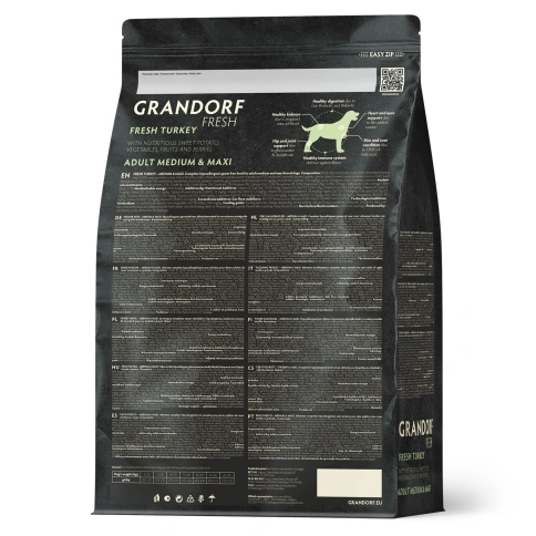 Сухой корм Grandorf Fresh Dog Turkey & Sweet Potato для взрослых собак средних и крупных пород диетическая формула для особо аллергичных собак индейка, с бататом, 10 кг фото 2