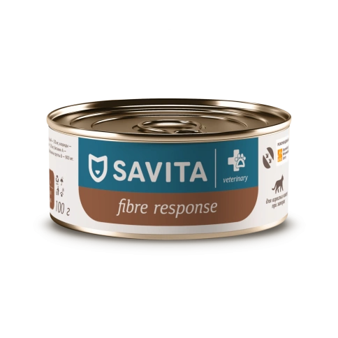 Влажный корм SAVITA Preventive Line Gastrointestinal Fibre Response для кошек при запорах, 100 г фото 1