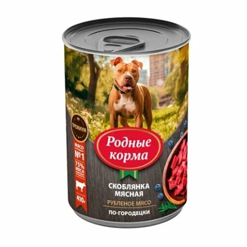 Влажный корм Родные корма для собак, скоблянка мясная по-городецки, 410 г фото 1
