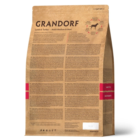 Сухой корм Grandorf Lamb & Turkey Med & Maxi для взрослых собак средних и крупных пород, с ягненком и индейкой, 10 кг фото 2