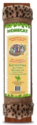 Когтеточка Homecat для кошек, с кошачьей мятой полукруглая джутовая с мехом, 58 см х 11 см фото 1